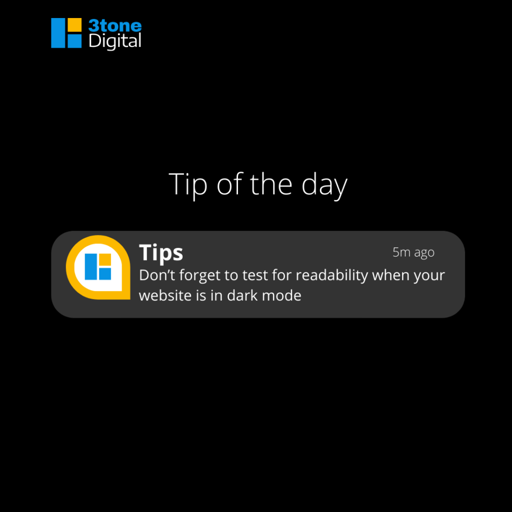 Dark mode tip