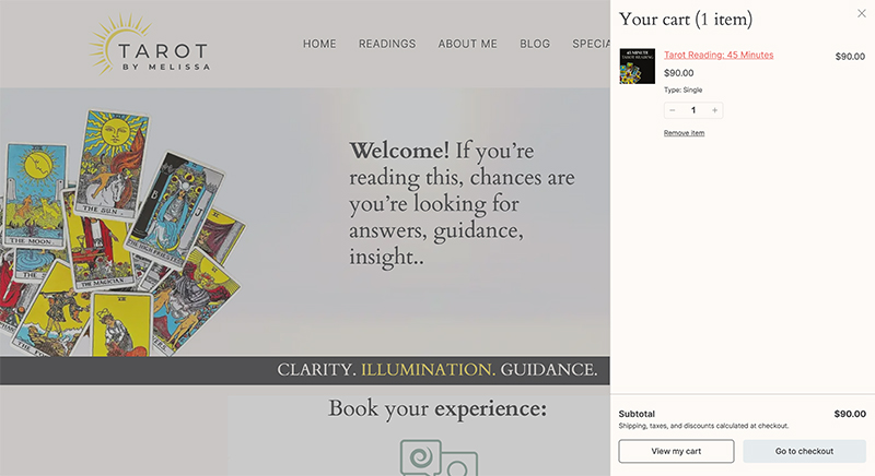 Tarot Ecommerce Website Development