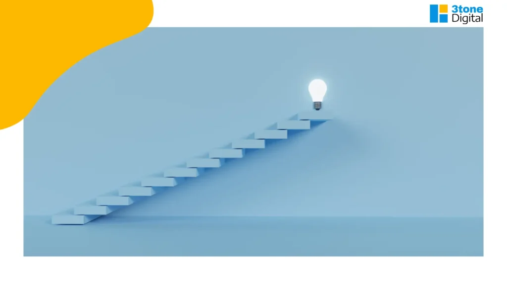 stairs with a lightbulb on top